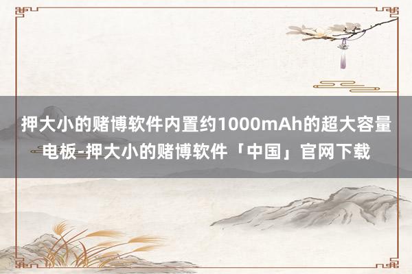 押大小的赌博软件内置约1000mAh的超大容量电板-押大小的赌博软件「中国」官网下载