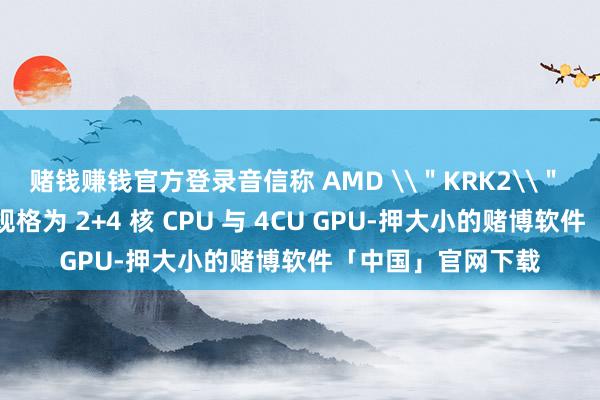 赌钱赚钱官方登录音信称 AMD \＂KRK2\＂ 惩办器芯片竣工规格为 2+4 核 CPU 与 4CU GPU-押大小的赌博软件「中国」官网下载